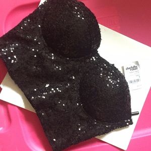 Black sequined Bustier